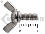 Винт-барашек, американский тип НЕРЖАВЕЙКА DIN 316 А2 6х10 (100 шт) – фото