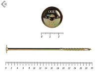 Саморезы с прессшайбой Torx, по дереву, желтый цинк   10х300 мм (50 шт)